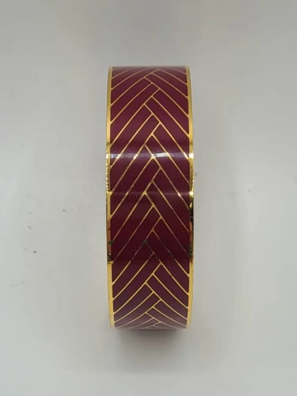 J Crew Red Gold Enamel Gold Tone Bangle Bracelet